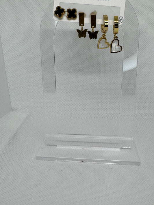 Triple Charm Earrings